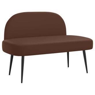 vidaXL Banco Tapizado Con Respaldo Marr&oacute;n 110 X 60 X 76 Cm Vidaxl