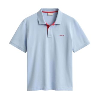 GANT Contrast Piqu&eacute; Polo Shirt - male - Gant - Polo Shirts - Blue - M - Tops
