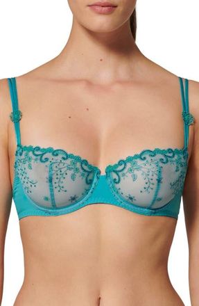 Simone P&eacute;r&egrave;le Delice Underwire Demi Bra in Atoll Blue at Nordstrom, Size 34E