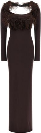 The Attico Brown Viscose Long Womens Dress