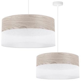 OEM L&aacute;mpara Colgante Individual, Pantalla De Chapa De Roble Blanco 44 Cm