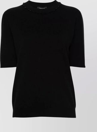 Fabiana Filippi silk cashmere short-sleeve knitted top