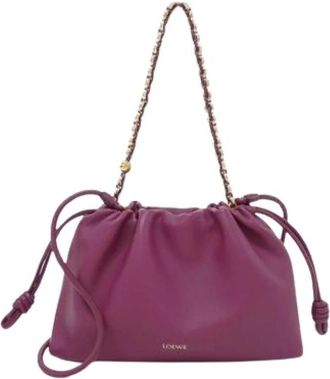 Loewe Pre-owned Shoulder Bag - Dames - Vintage Schoudertas - Paars - ONE Size - Leer - Vintage