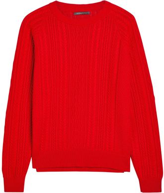 Begg x Co Maytime Cable-knit Cashmere and Cotton-blend Jumper - Red - XL