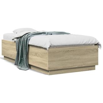 Berkfield Home Bed Frame without Mattress Sonoma Oak 75x190 cm Small Single in Brown