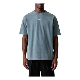 Dr&ocirc;le de Monsieur Klassiek Slogan T-shirt - Heren - Tops - Blauw - Maat: L Katoen