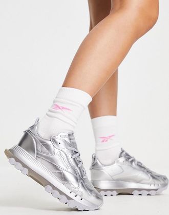 Reebok x Cardi B LRU77 sneakers in silver