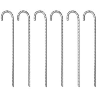 vidaXL Estacas De Tienda 6 Uds 41,5 Cm &Oslash;12 Mm Acero Galvanizado