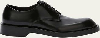 Jil Sander Mens Rubber Injected-Sole Leather Derby Shoes