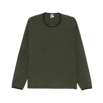 GR10K Long Sleeve Tops, male, Green, Size: M Wool Overlock Longsleeve
