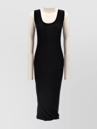 Marni layered dress with long ribbed sleeves