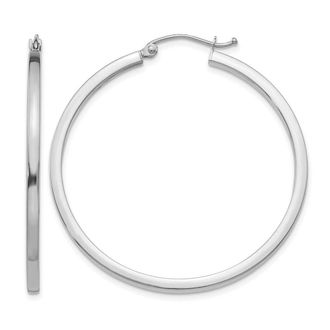 Diamond2Deal 14k Gold 2mm Square Shape Tube Hoop Earrings