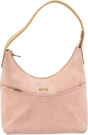 Gucci Vintage Handbag Suede Pink Suede Handbag (Pre-Owned)