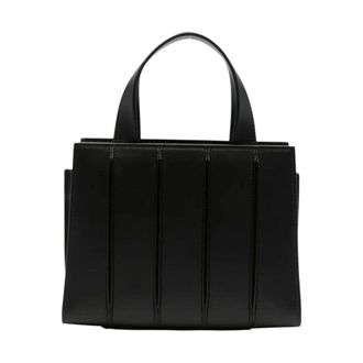 Max Mara Paneled Leren Tote Bag - Dames - Tassen - Zwart - Maat: ONE Size Leer