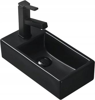 Desconocido Lavabo Suspendido Cer&aacute;mico 41x21x12 Cm, Negro