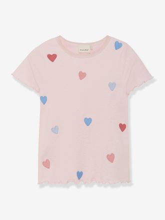 Minymo M&auml;dchen T-Shirt mit gestickten Herzen Minymo rosa nude
