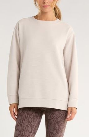 Zella Kick Back Ottoman Knit Sweatshirt in Grey Moonbeam at Nordstrom Rack, Size X-Small
