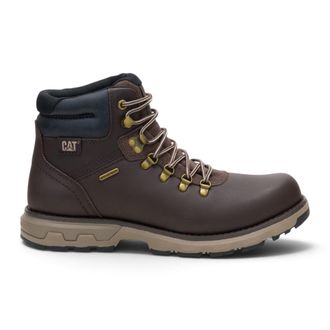 CAT (CAT) Donkerbruine Waterdichte Leren Veterlaarzen voor Heren - Pursue Hiker