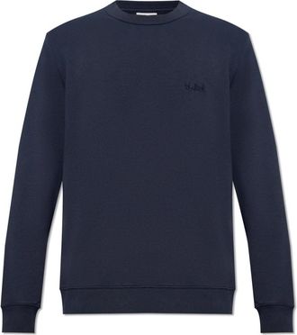 Woolrich Crewneck Sweatshirt met Logo - Heren - Sweatshirts - Blauw - L - Katoen - Hoodies & sweatvesten