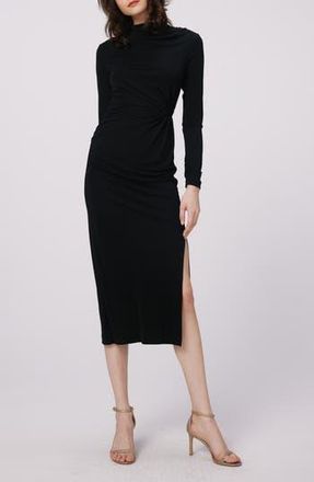 Diane Von F&uuml;rstenberg Sonja Long Sleeve Midi Dress in Black at Nordstrom Rack, Size Medium