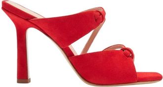 Scarosso Zoe Sandalen - Dames - Muiltjes - Rood - 37 1/2 EU - Leer - Schoenen