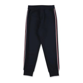 Moncler Cotton Track Trousers - male - Moncler - Sweatpants - Blue - 10 Y - Kids