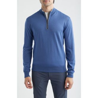 Greyson Saratoga Merino Wool Quarter Zip in Falcon at Nordstrom, Size Xx-Large
