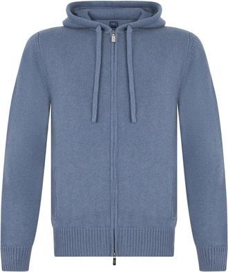 Fedeli Capuchonvest - Heren - Vesten - Blauw - L - Kasjmier - Truien & Vesten