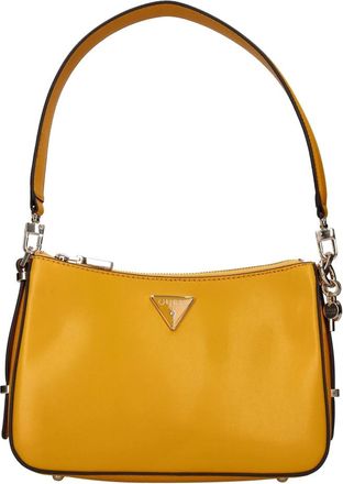 Guess Tassen, Dames, Geel, ONE Size, Leer, Daryna Schoudertas met Ritssluiting Boven