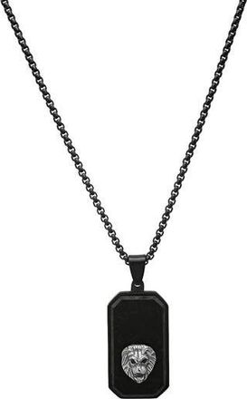 HMY Jewelry Mens Two-Tone Dog Tag Pendant Necklace in Black at Nordstrom Rack