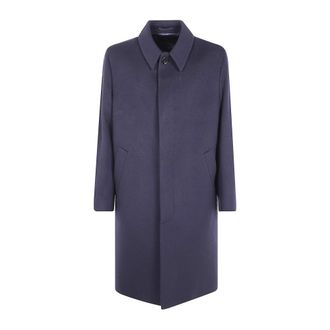 Lardini Enkelrijige jas van zuiver scheerwol - Heren - Mantel - Blauw - 2XL - Wol - Jassen