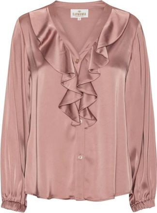 Karmamia Sophia Bluser 2207 - Dames - Blouses - Roze - M - Polyester - Overhemden