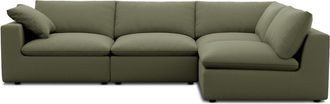 Castlery Customized Green Right-Facing Chaise Sectional Sofa | Dawson by Castlery, Green, Furniture for Living Room
