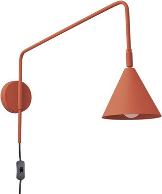 Wonderlamp Aplique de pared de acero rojo lineal e14