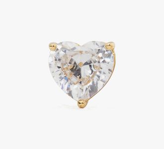 Kate Spade New York Womens My Love Heart Stud Earrings in Beige | Cubic Zirconia