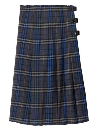 Burberry Gonna midi a quadri - Grigio