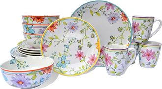 Euroceramica Charlotte Stoneware 16Pc Dinnerware Set