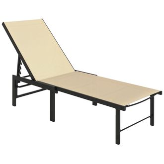 OUTSUNNY Tumbona Reclinable, Tumbona Jard&iacute;n Exterior Con Respaldo Ajustable En 4 Niveles, Carga 120 Kg, Para Terraza, Balc&oacute;n, 166x60x84 Cm, Caqui