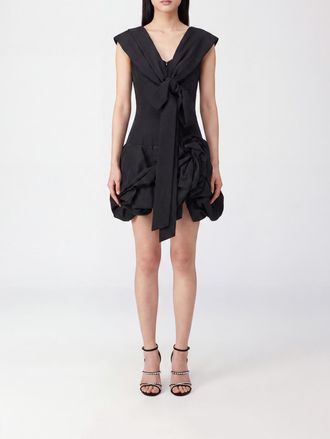 Magda Butrym Asymmetrical Draped Cotton and Silk-Blend Mini Dress