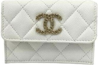 Chanel Pre-owned Portemonnee (tri-fold) - Dames - Vintage Accessoires - Wit - ONE Size - Vintage