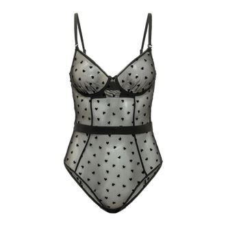 Fiorucci Body, female, Black, Size: XS Tulle Heart Bodysuit