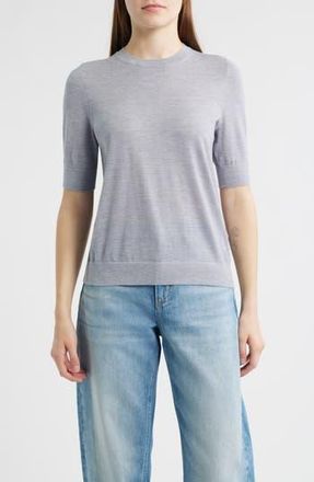BOSS Farbella Short Sleeve Virgin Wool Sweater in Lt Pstl/gy at Nordstrom Rack, Size Small