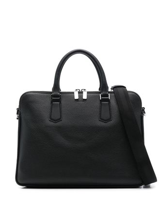 BOSS leather laptop bag - men - Calf Leather/Recycled Polyamide/Polyester - OS - Black
