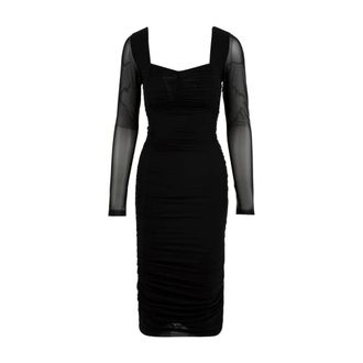 Mar De Margaritas Kleedjes, Dames, Zwart, L, Zwarte Bloemenjurk Sveva