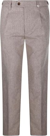 Myths Broek met geplooide voorkant - Beige