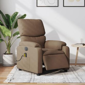 vidaXL Vidaxl - Sill&oacute;n Reclinable De Masaje El&eacute;ctrico Tela Marr&oacute;n