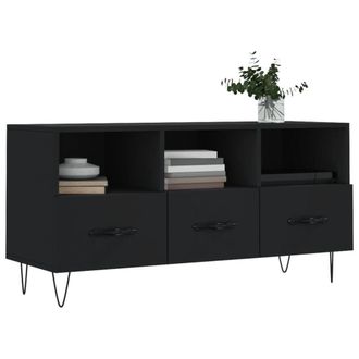 Berkfield Home TV Cabinet Black 102x36x50 cm Engineered Wood | Size: 102 x 36 x 50 cm