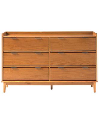 Walker Edison Modern Minimalist Solid Wood 6-Drawer Dresser