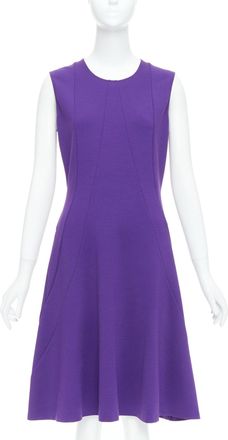Jil Sander wool blend contour panel fit flare dress