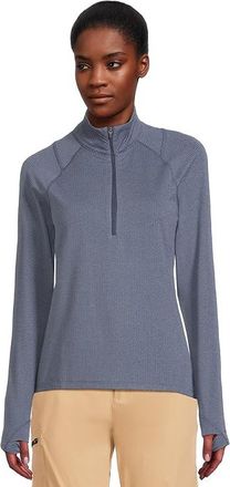 Mountain Hardwear Crater Laketm Heavyweight Half Zip Womens Clothing Lapis Dusk, Avid : XS, Elastane/Polyester